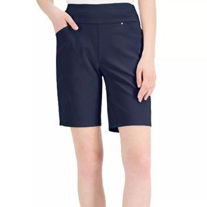 Women's Mid Rise Pull-On Bermuda Shorts, Created for Macy's  - Navy